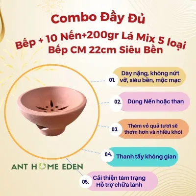 Bếp xông đốt bồ kết tráng men Bát Tràng - Song An Eco