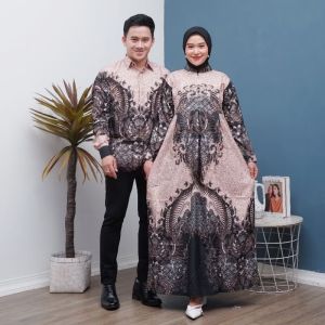 Batik Couple Pasangan Atasan Panjang Gamis Sepasang Kemeja Lengan Panjang Suami Istri Modern K