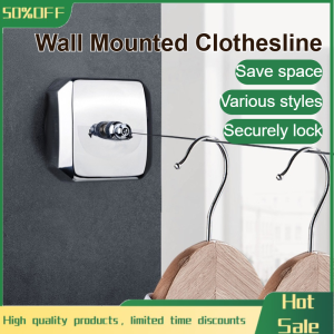 Wall-mounted Bathroom Retractable Clothesline Drying Rack Clothesline Strong Weather Resistance Stable Aesthetics Wallmounted