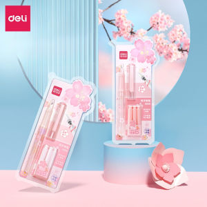 Bút máy học sinh màu pastel Deli bút mực ngòi lá tre luyện viết chữ đẹp cho học sinh tiểu học cấp 1 lớp 1 màu pastel macaron - Tặng kèm ống mực - A932