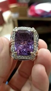 Cincin Natural Batu Amethyst Top Quality
