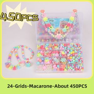 Girl Mix Color Spacer Bead 24 Grid Beads Sets for Kids DIY Toy Bracelet Jewelry Girl Handmade Making Craft Accessories