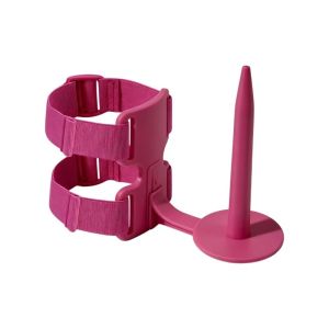 SKJK Double Strap Arm-worn Crochet Yarn Holder Hands-free 360° Rotating Woolen Ball Yarn Winder Stand Convenient Non-slip Portable Yarn Spinners Crocheting Supplies
