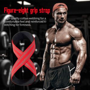 GENOME อุปกรณ์เพาะกาย ผ้าคอตตอน ชุดอุปกรณ์กีฬา สายรัดออกกำลังกายยกกระชับ สายรัดออกกำลังกาย สายรัดข้อมือแนวนอนแบบดึงขึ้น เข็มขัดช่วยยกน้ำหนัก สายรัดข้อมือสำหรับยกน้ำหนัก เข็มขัดเสริม8รูปทรง สายรัดข้อมือ deadlift