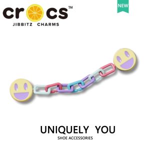 jibbitz cross แท้ สร้อยคอโซ่โลหะ จี้รูปดอกไม้ หน้ายิ้ม เครื่องประดับแฟชั่น 2024