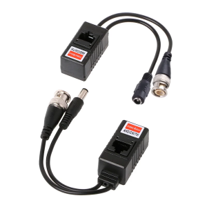 1 Pair BNC To RJ45 Passive Video Power+Balun Transceiver For CCTV Camera