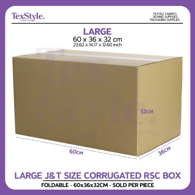 Textstyle J&T Size Corrugated Box Large (60x36x32CM) - Sold Per Piece