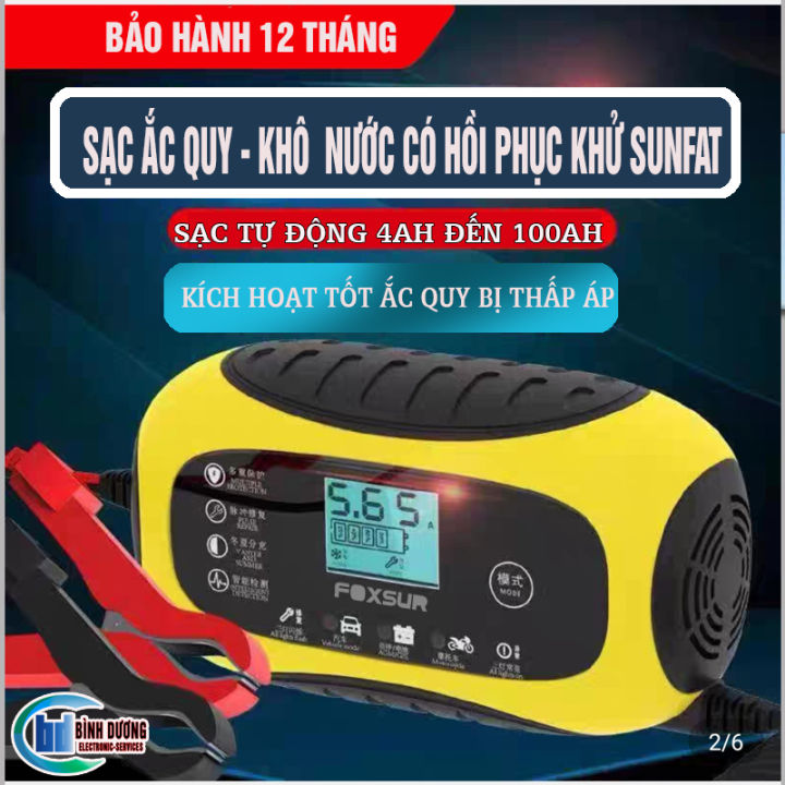 Sạc bình ắc quy ô tô xe máy 12V 4Ah - 100Ah NHIỀU PHÂN LOẠI fullbox tự ...