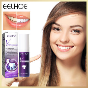 Eelhoe Teeth Whitening Toothpaste Remove Reduce Yellowing Teeth Stains Odor Oral Fresh Breath Brightening Care Purple Toothpast Tooth Color Corrector Enamel Care Toothpaste Intensive Stain Removal Reduce Yellowing Teeth Care(30ml)