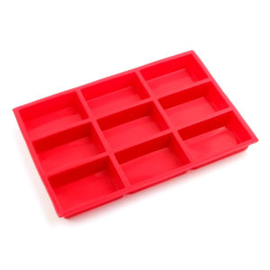 9-Hole Silicone Mini Bread Pans Rectangular Biscuit Baking Tray Non-stick DIY Brownie Pan Mold