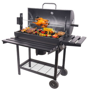 Smoker Grill Outdoor BBQ Grill 5-15Persons Camping Barbecue Party Large Heavy Duty Charcoal Grill Automatic Rotary Grill