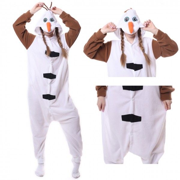 Frozen Olaf Onesie for Adults Costume Cosplay Sleepwear Pajama