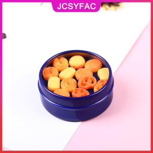 JCSYFAC 1 hộp thiếc màu xanh dương hình bánh quy Đan Mạch thu nhỏ 1/12 cho nhà búp bê phụ kiện nhà bếp