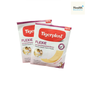 Tigerplast Flexie พลาสเตอร์ผ้ายืดหยุ่น 19x57mm.10ชิ้น สำหรับผิวแพ้ง่าย