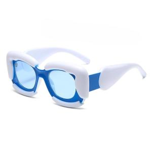 JN IMPRESSION แว่นตาสี่เหลี่ยมจับคู่สีสุดสร้างสรรค์แบบใหม่แว่นกันแดดแฟชั่นเฉพาะบุคคล