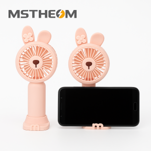 MSTHEOM  Cute Rabbit Handheld Fan with Base Cell Phone Holder