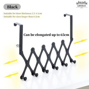 [SG Seller]Steel Stainless Towel Rack Hanger Hooks Behind The Door 6 Hooks Kitchen Hooks