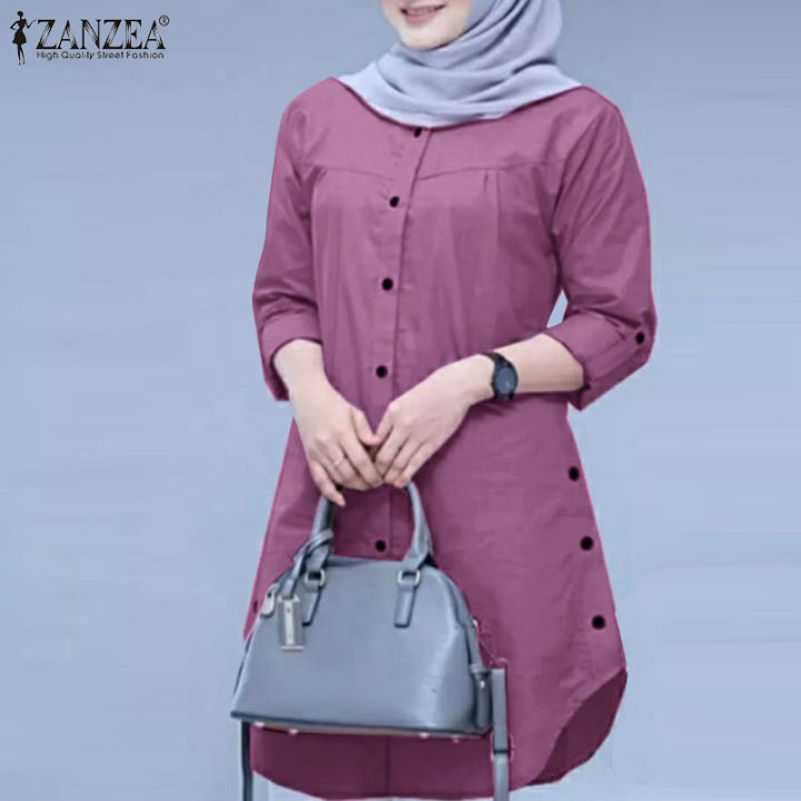 chinese dress ladies SDVKSII Fashion Solid Baggy Muslim Blouse Women Summer Blouse Casual Full Sleeve  Tops Elegant Shirts Female Chemise Tunic : Amazon.de: Fashion