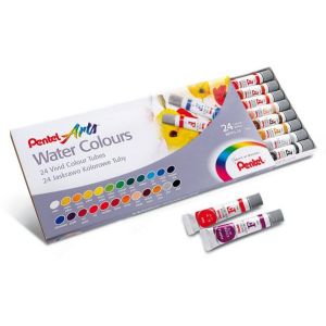 Màu nước Pentel bộ màu nước dạng tuýp kẽm 5ml water color 12/ 18/ 24 màu WFRS