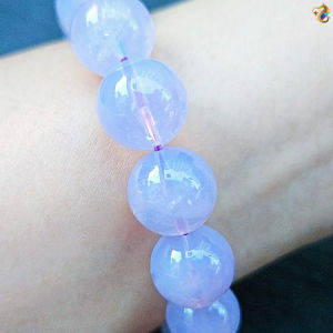Graduation Grade Lavender Moon Quartz Scorolite Bracelet (Lavender / Icy Lavender)