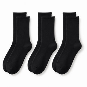 Falimottype)Women’s Basic Mid Calf Socks | Simple Plain Color Socks for Daily Wear School & Office