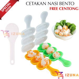 IZ - H11 CETAKAN NASI BENTO BULAT FREE CENTONG NASI / RICE BALL SHAKER / CETAKAN NASI BULAT / BENTO RICE BALL MOLD / CETAKAN BENTO