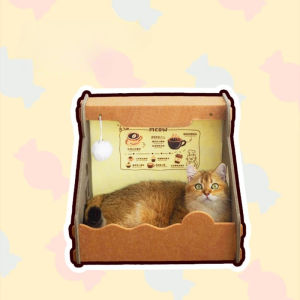 Cat House With Scratching Board Pad Cat Bed Creative Felt Cat Nest Wear Resistant Pet Sleeping Bed
