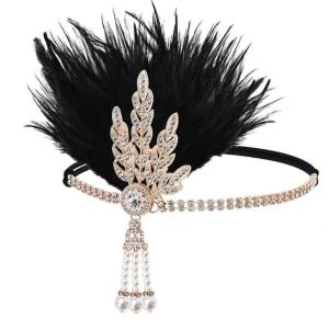 1920s Derby Headwear With Nature Rhinestones Leaf Detailing Roleplay Costume Hairband For Women Stage Show and Theme Event