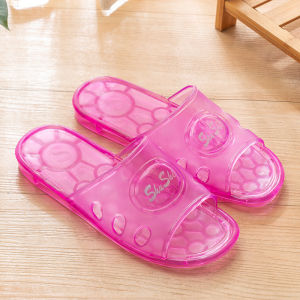 Free Shipping Home Indoor Non-Slip Thick-Soled Bathroom Slippers For Men And Women CoupleS Bathing And Massage Crystal Jelly Sandals Made Of New Material