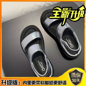 Free Shipping WomenS Summer New Style Simple And Fashionable Platform Sandals With A Single Strap Perfect For Petite Figures Thick-Soled Beach Shoes