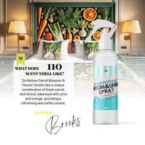 My Home 110 CARROT BLOSSOM Premium Room and Linen Disinfectant Spray Paraben Free Car Bathroom Home