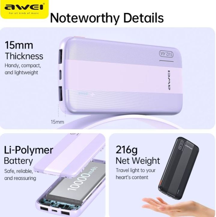 CCC%20Awei%20P53K%20High-capacity%20power%20bank%2010000mah%20compact%20ultra-thin%20ultra-light%20power%20bank%202%20charging%20ports%20in%202%20charging%20port%20good%20quality%20high-end%20battery%20core%20included%203C%20Battery%20Can%20be%20taken%20on%20the%20plane%20-%20Image%202