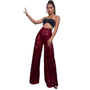 Phụ Nữ Của Lấp Lánh Kim Loại Quần sequin lấp lánh Quần Legging rộng Quần Ống Loe Cho Khiêu Vũ chơi đêm Và Lễ Phục Trang Phục