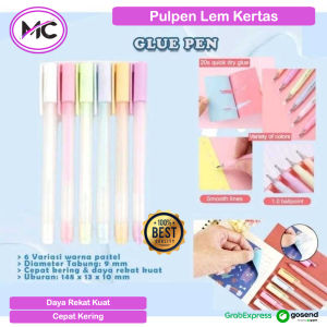 Lem Cair Bentuk Pulpen Glue Pen Liquid Lem Perekat Kertas DIY Kerajinan Serbaguna Bolpoin Lem Kertas untuk Kreasi Anak Warna Lucu