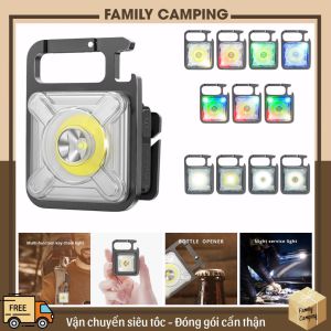 Đèn pin COB móc khóa nam châm siêu sáng nhiều chế độ mầu ánh sáng chiếu xa dùng leo núi đi bộ đường dài thám hiểm