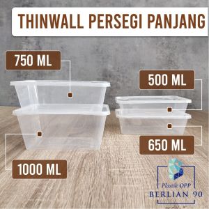Thinwall R 1000 ml Berlian isi 25 food container box tempat kotak makan plastik murah