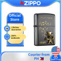 Zippo Skull Magic Emblem Design Black Ice Pocket Lighter  ZBT-3-134A Limited Edition（ Lighter Without Fuel Inside ). 
