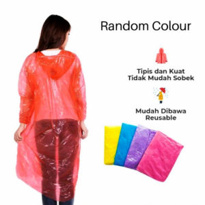 Jas Hujan Termurah EVA Jas Hujan Hoodie Fashion Terusan Eva Ponco Dress Raincoat Lengan Panjang / Jas hujan Transparan Praktis - Kyo
