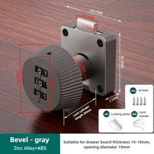Drawer Password Lock Security Digit Combination Cam Lock Keyless For Wardrobe Storage File Cabinet