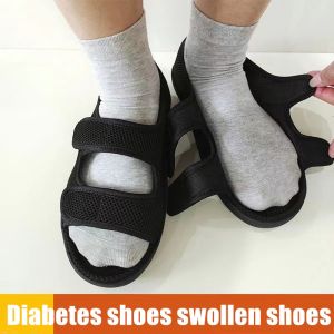 Summer Men diabetes foot sandals Velcro adjustable width foot swelling shoes Middle aged and elderly people anti-skid indoor and outdoor