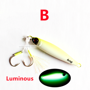 1Pcs 45g/60g/80g Jig Fishing Lure bait+15#fish hook/light clamp/fast clamp/slow clamp/laser body clamp