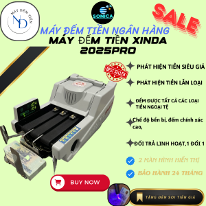 Máy đếm tiền xinda bc 35 ngân hàng hay sử dụng phát hiện tiền khác loại tiền giả siêu chuẩn new 2025