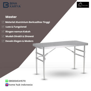 Meja Lipat Aluminium / Meja Stainles Serbaguna I Bina Karya