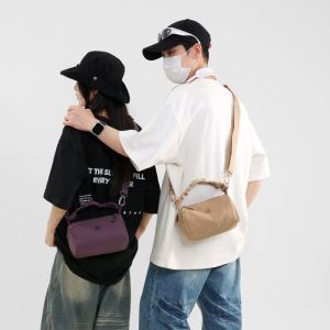 JIVIVIL Túi đeo vai bằng vải nylon thời trang với khóa kéo cho mùa xuân 2025