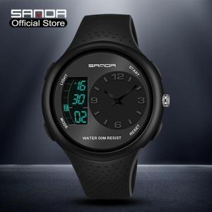 SANDA New List Original Dual Display Sports Watch Digital LED Multi-function Mens Fashion Watch Luxury Brand Waterproof Men Women Watch