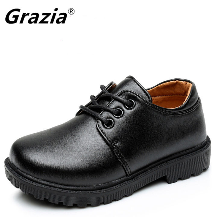 GRAZIA Boys Shoes Children Leather Shoes For Big Kids Teenagers