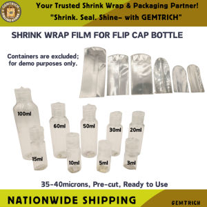 200pcs Shrink Wrap Plastic Packaging /Shrinkable Plastic Sealer Tape for Flip Cap Bottle 3ml-100ml