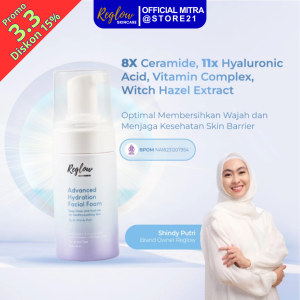 Reglow Skin Barrier Series. Advanced Hydrating Facial Foam dengan 8X Ceramide (100 ml) by Shindy Putry