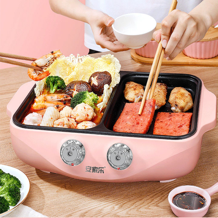 BBQ Grill Steamboat in Hot Pot Shabu Grill Pan Dual