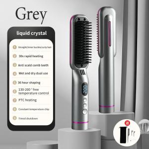 Fast Heating Professional Hair Straightener Styler Comb Curly Hair Electric Beard Straightening Styling Brush For Men&Women